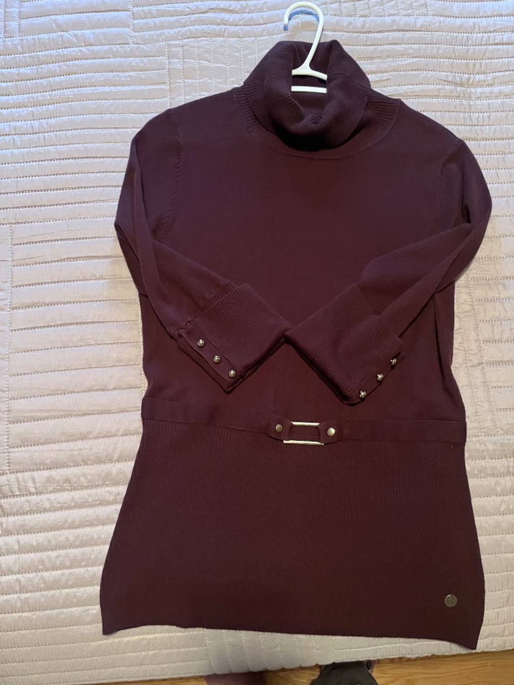 Womens cowl neck three quarter length sleeve sweater